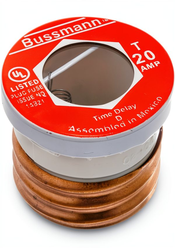 Bussmann T-20 20 Amp Time-Delay Plug Fuse 125V UL Pack of 4-0