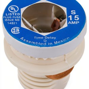 Bussmann S-15 15 Amp Plug Fuse Time Delay Rejection Base 4 Pack-0