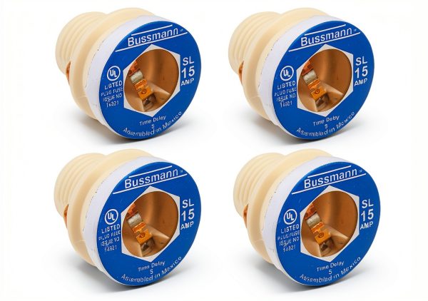 Bussmann SL-15 15 Amp Time Delay Plug Fuse, 125V UL Listed-0