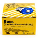 Bussmann SL-15PK4 15 Amp Time Delay Plug Fuse Blue 125V UL Listed-0