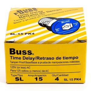 Bussmann SL-15PK4 15 Amp Time Delay Plug Fuse Blue 125V UL Listed-0